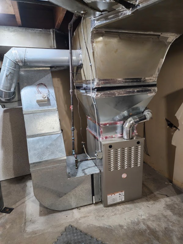 Furnace and metal ductwork installation