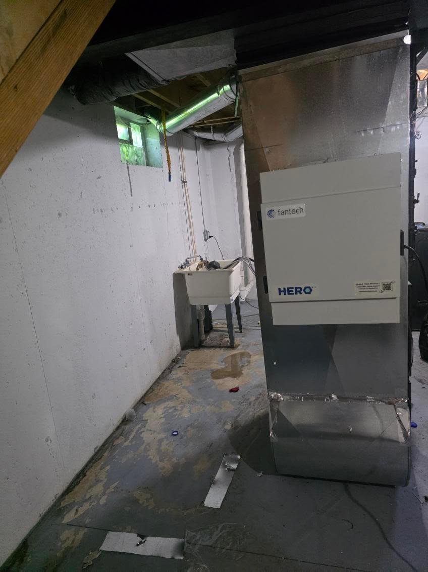 Basement heating installation