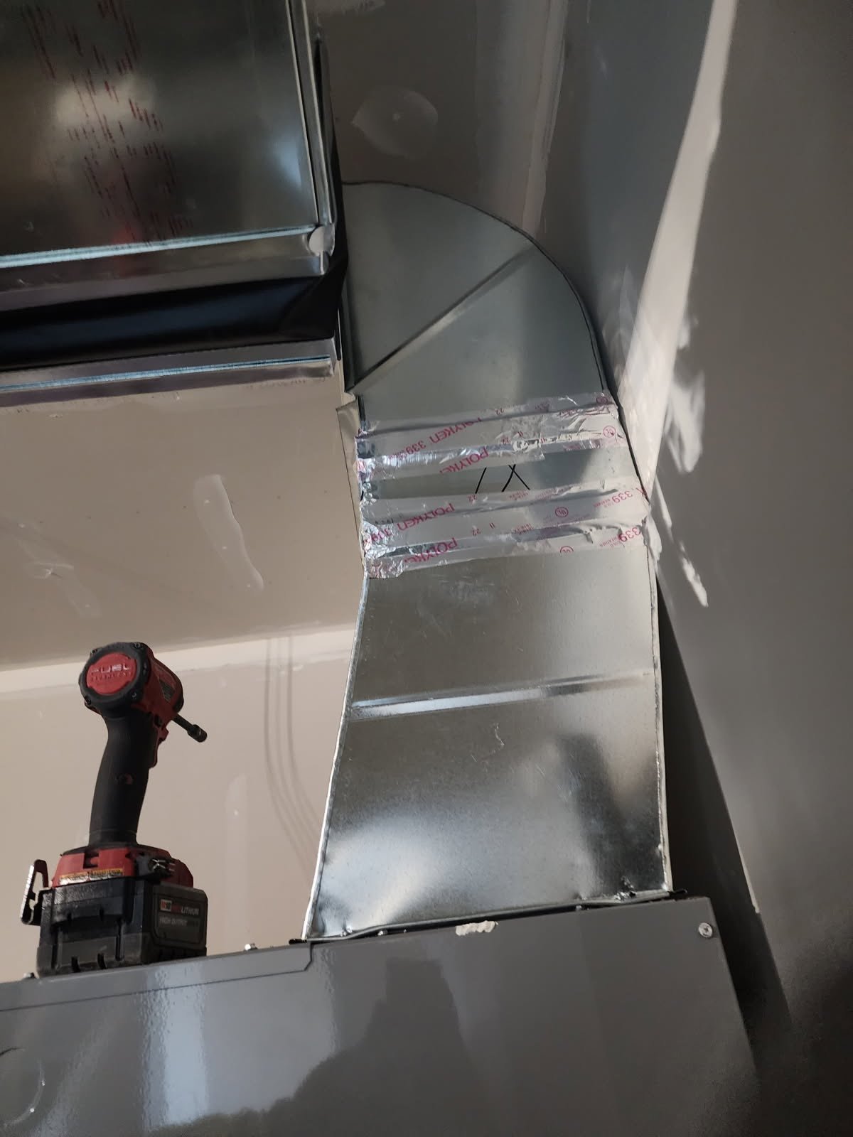 Metal supply ductwork installation