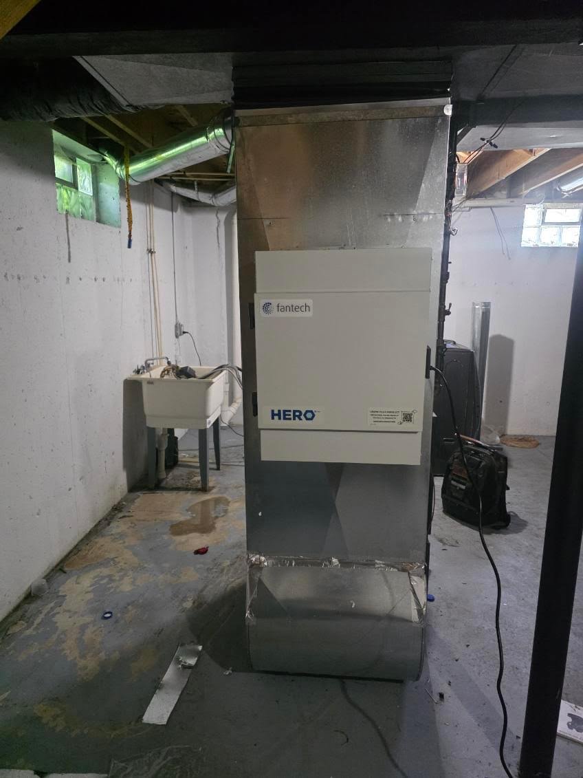 Indoor HVAC installation